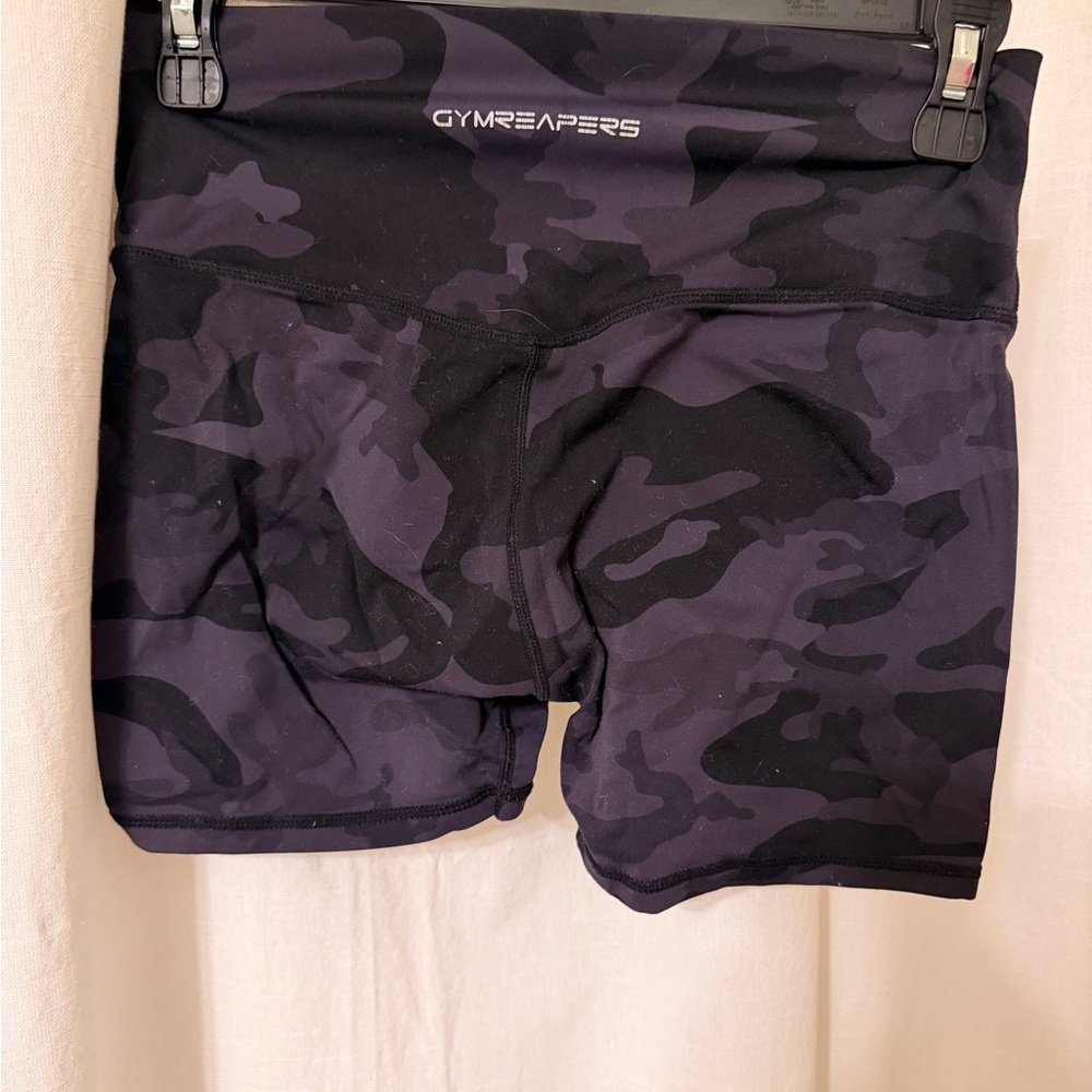 Gymreapers Women's Black Camo Compression Shorts